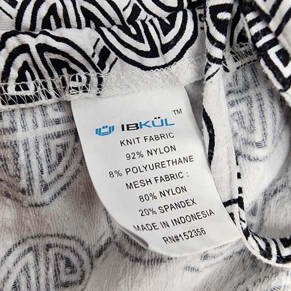 IBKUL Top Women's Small Long Sleeve Pullover Half Zip Black White - Picture 6 of 6